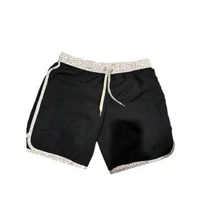 Cromer Resort Wear Shorts – Size M – Black with Tan & White Cheetah Trim